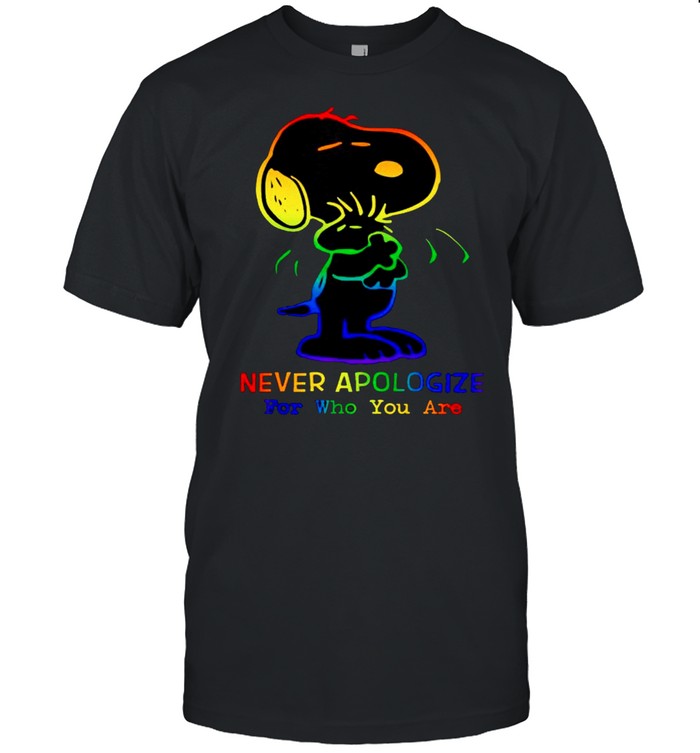 LGBT snoopy never apologize for who you are shirt