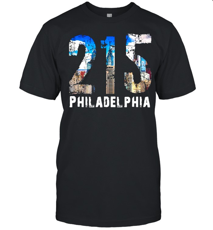 Philadelphia 215 Philly 215 Skyline Area Code Shirt
