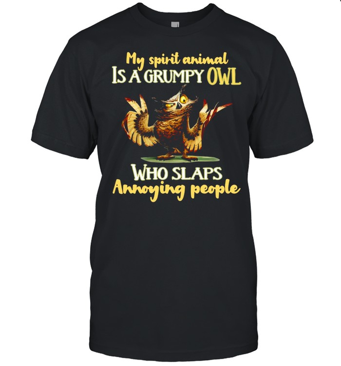 Owl My Spirit Animal Is A Grumpy Owl Who Slaps Annoying People T-shirt