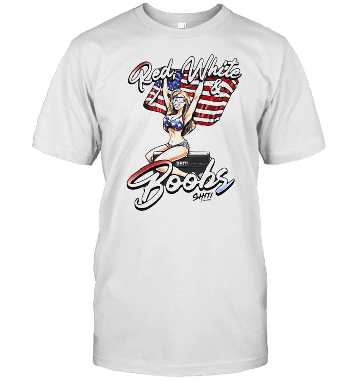 Red White And Boobs American Flag Shirt